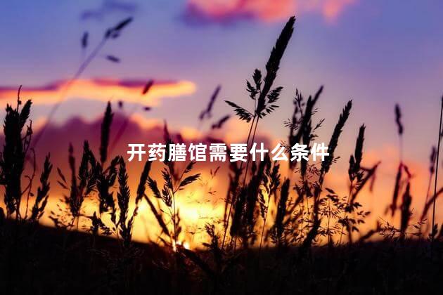 开药膳馆需要什么条件