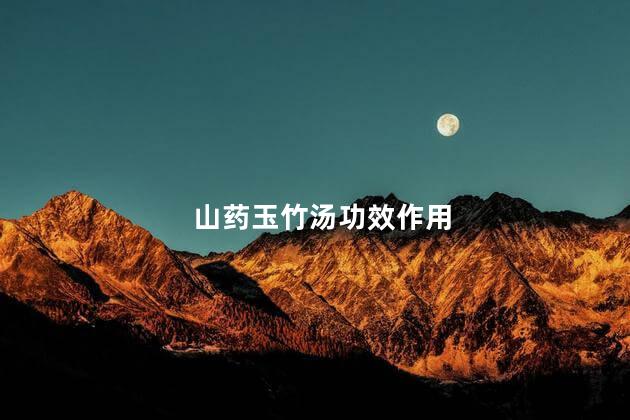 山药玉竹汤功效作用